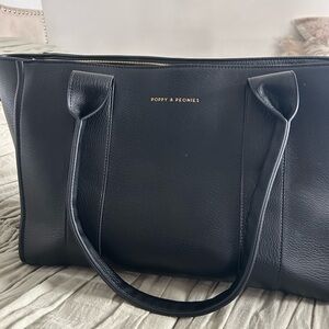 Poppy & Peonies Black Multitasker Tote